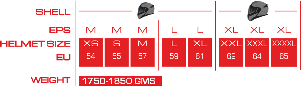 GULLWING SUPERTOUR-Size-Chart