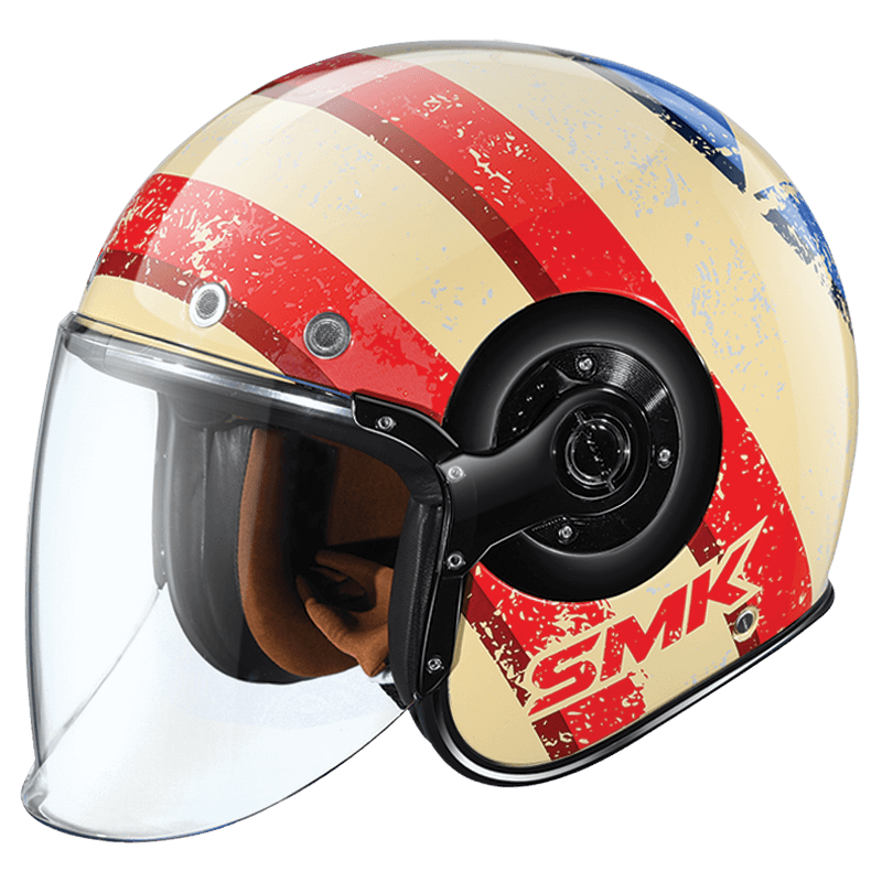 Retro Jet Pinstripe Helmet Yellow, Red & Blue