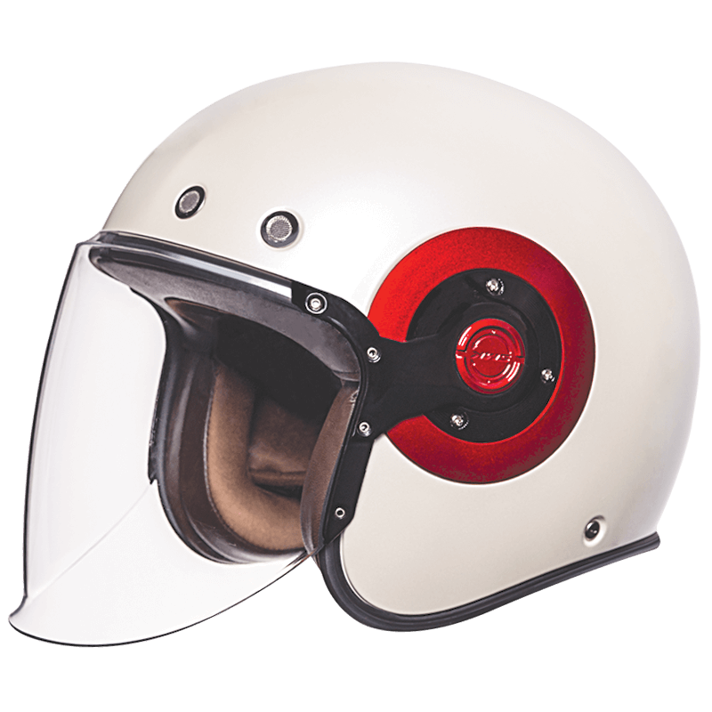 Retro Jet Solid White Helmet