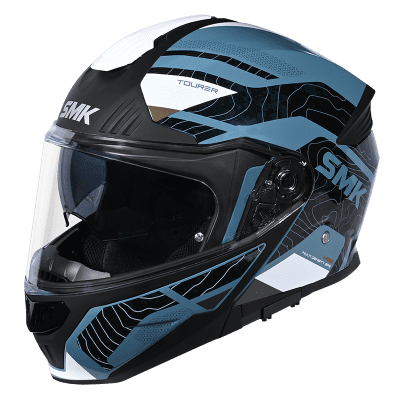 Casco Modulare SMK GULLWING Navigator - Doppia Visiera Omologazione P/J Nero Giallo Grigio