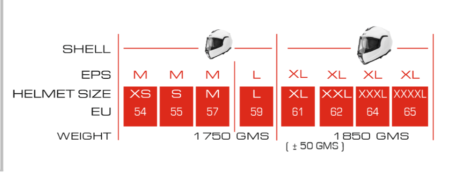 CYGNUS SOLID-Size-Chart