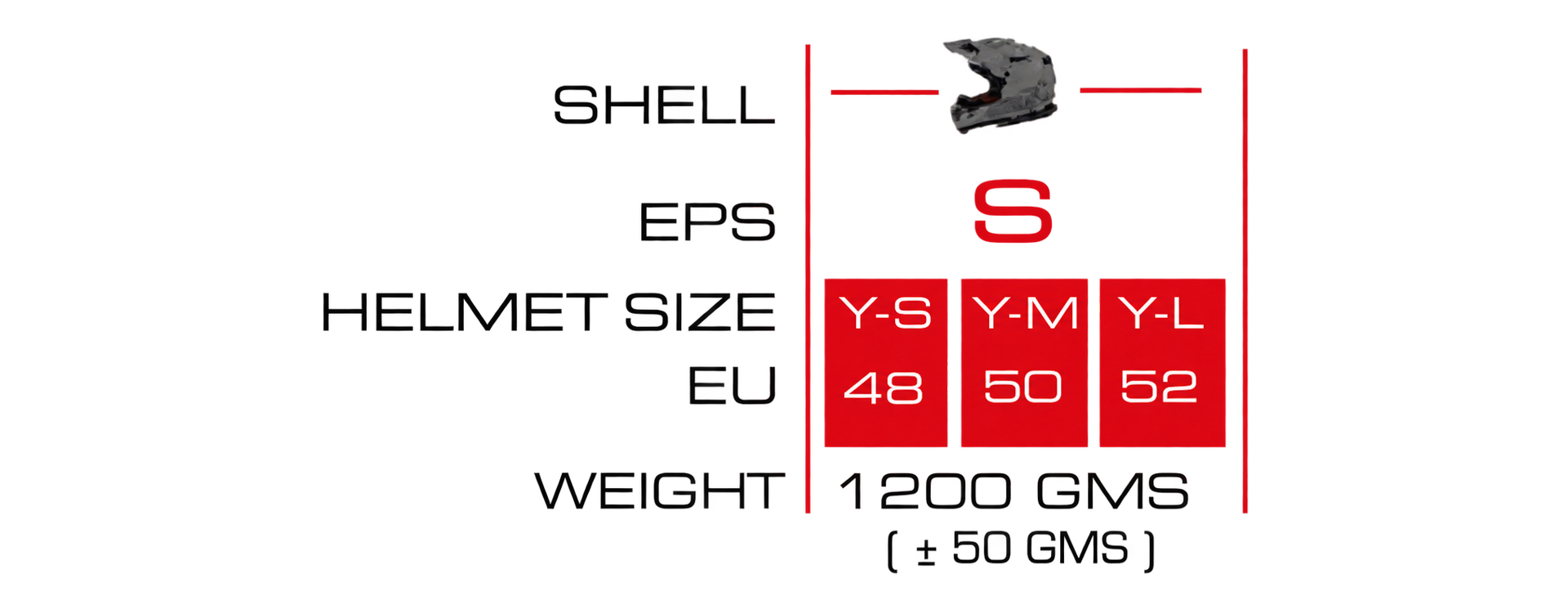 ALLTERRA YOUTH LIBERTY-Size-Chart